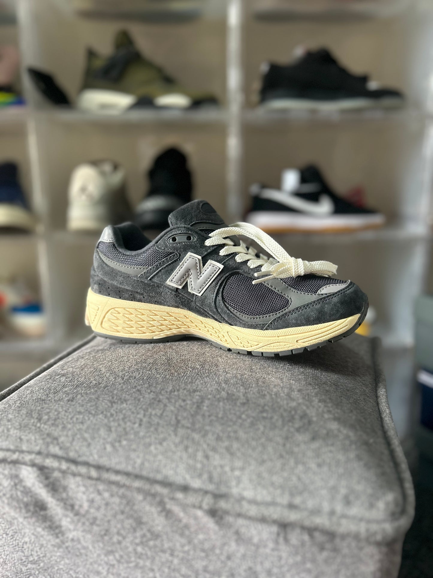 New Balance 2002R Black Dark Grey